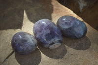 Polished Smokey Dream Amethyst Palm Stones  x 12 From Madagascar - Toprock Gemstones and Minerals