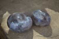 Polished Smokey Dream Amethyst Palm Stones  x 12 From Madagascar - Toprock Gemstones and Minerals