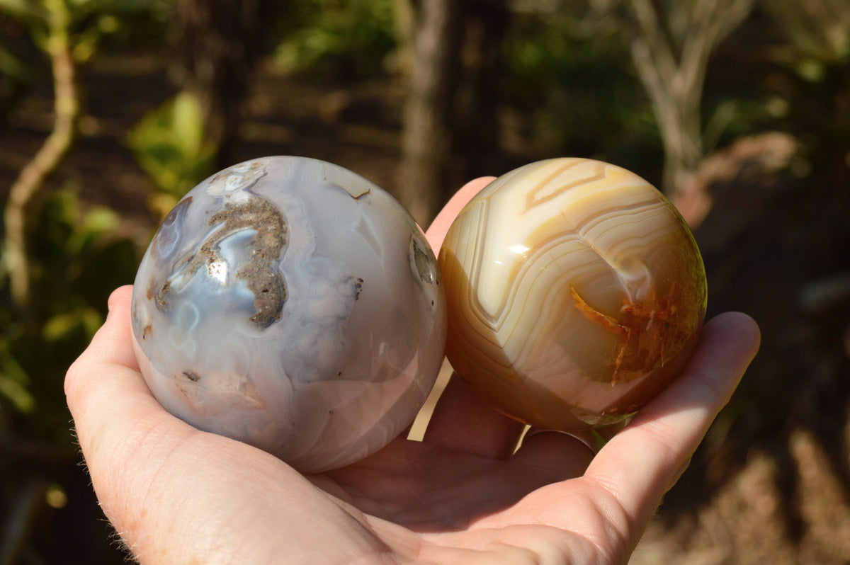 Polished Stunning Selection Of Banded Agate Spheres x 5 From Madagascar - TopRock