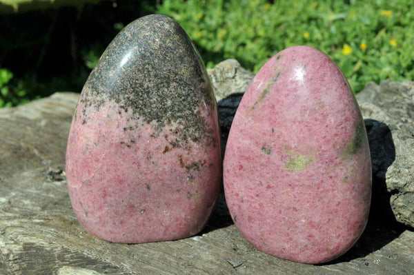 Polished Rhodonite Free Forms x 2 From Ambindavato, Madagascar - TopRock