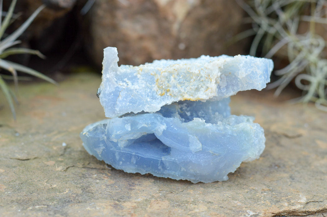 Natural Etched Blue Chalcedony Agate Specimens x 5 From Nsanje, Malawi - TopRock
