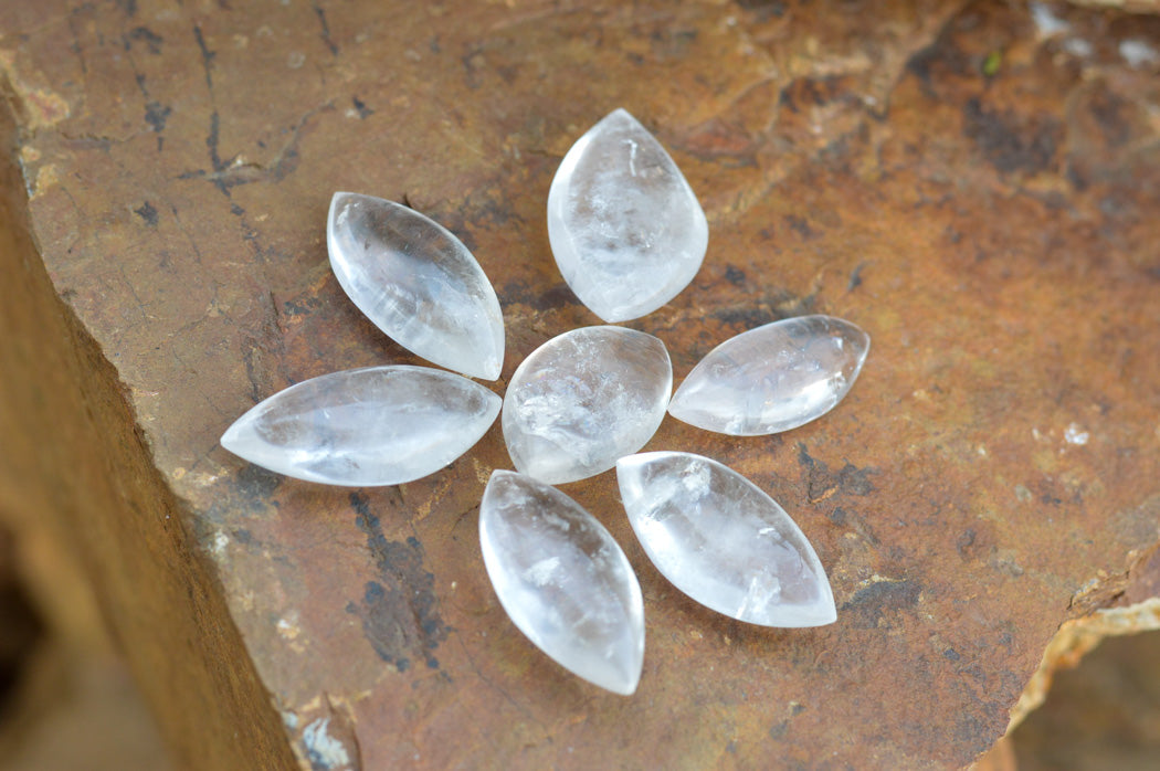 Polished Semi Optic Angel Tear Quartz Crystals x 35 From Madagascar - TopRock