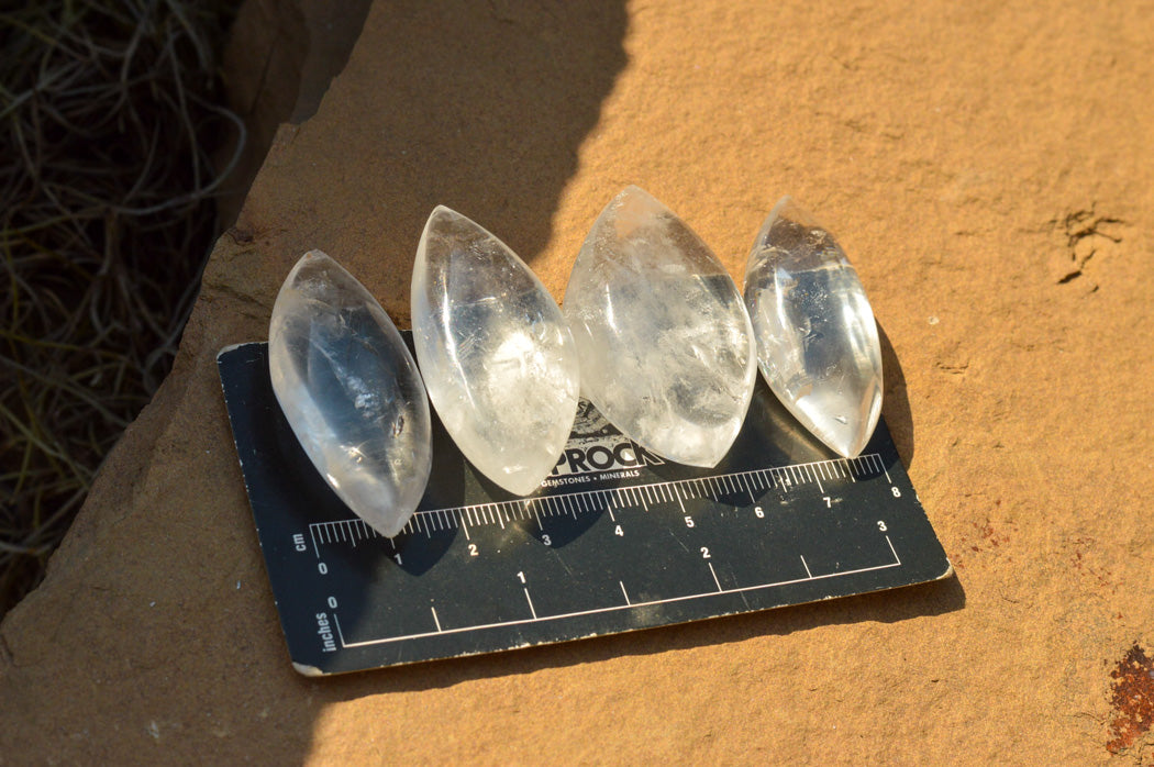 Polished Semi Optic Angel Tear Quartz Crystals x 35 From Madagascar - TopRock