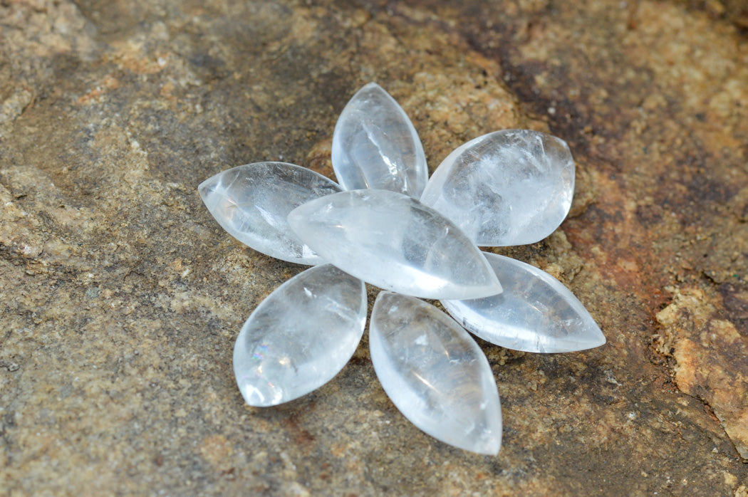 Polished Semi Optic Angel Tear Quartz Crystals x 35 From Madagascar - TopRock