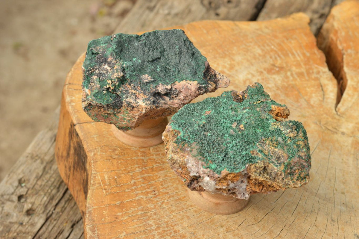 Natural Micro Botryoidal Malachite on Matrix Specimens x 6 From Tenke Fungurume, Congo - TopRock