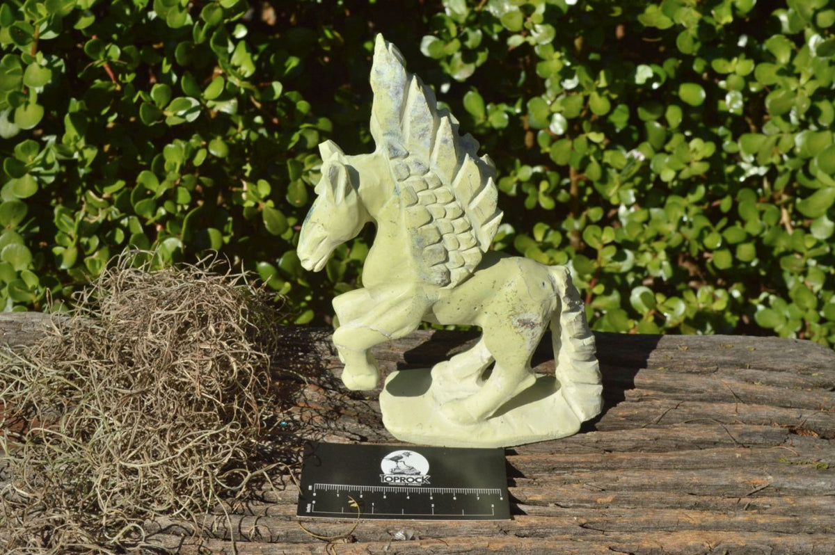 Polished Hand Carved Leopardstone Pegasus x 1 From Inyanga, Zimbabwe - TopRock