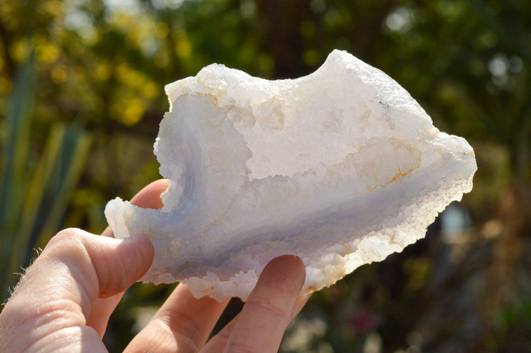 Natural Etched Blue Chalcedony Agate Specimens x 5 From Nsanje, Malawi - TopRock