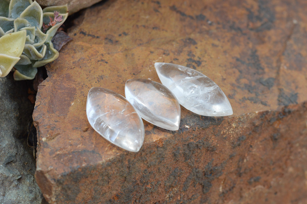 Polished Semi Optic Angel Tear Quartz Crystals x 35 From Madagascar - TopRock