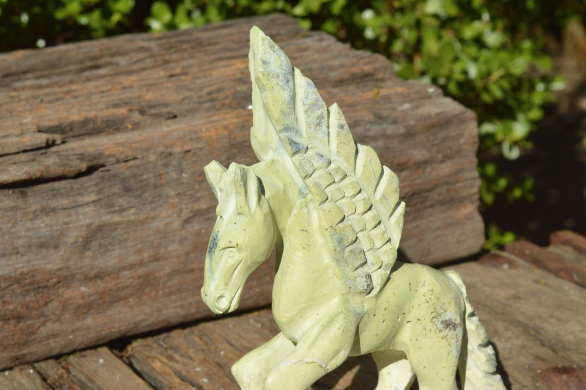 Polished Hand Carved Leopardstone Pegasus x 1 From Inyanga, Zimbabwe - TopRock