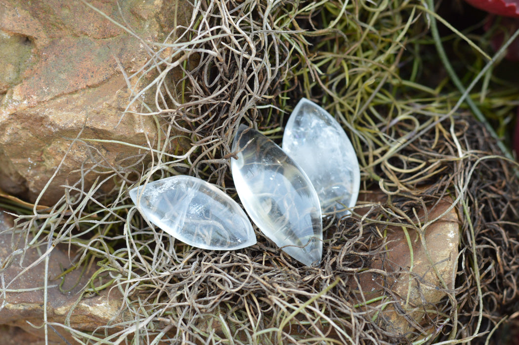 Polished Semi Optic Angel Tear Quartz Crystals x 35 From Madagascar - TopRock