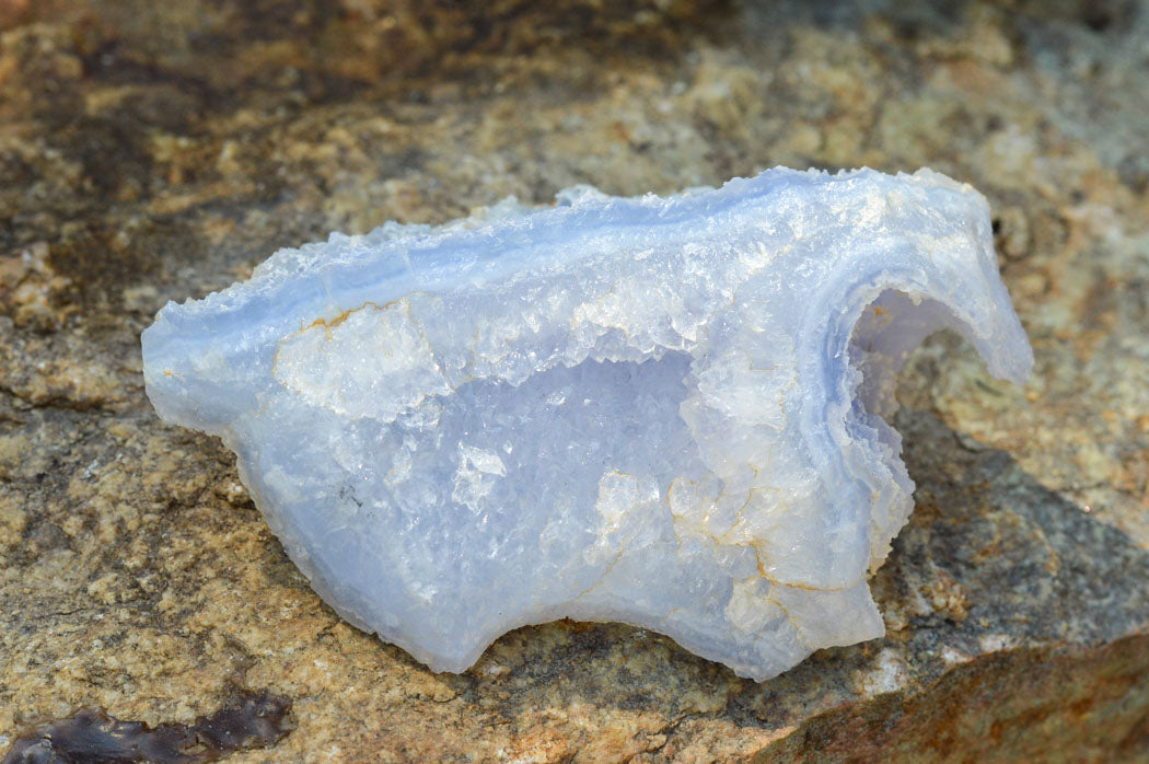 Natural Etched Blue Chalcedony Agate Specimens x 5 From Nsanje, Malawi - TopRock
