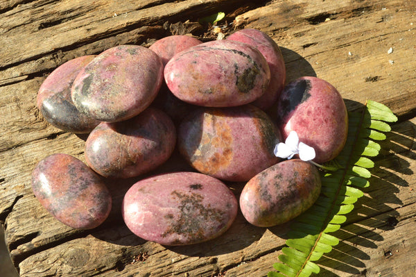 Polished Larger Pink Rhodonite Malagasy Style Gallets  x 20 From Madagascar - TopRock