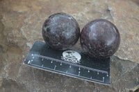 Polished Pyrope Red Garnet Matrix Spheres  x 6 From Madagascar - Toprock Gemstones and Minerals