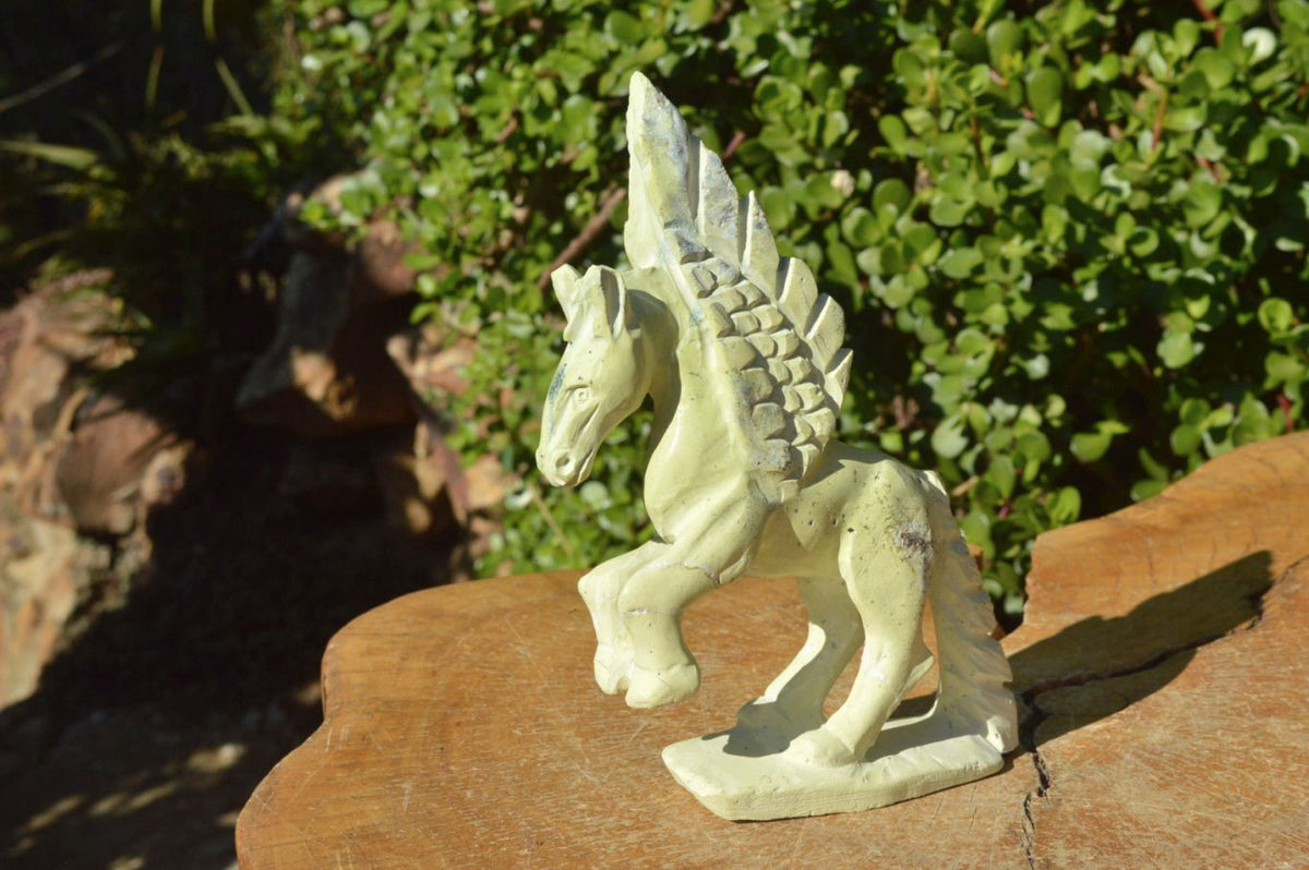 Polished Hand Carved Leopardstone Pegasus x 1 From Inyanga, Zimbabwe - TopRock