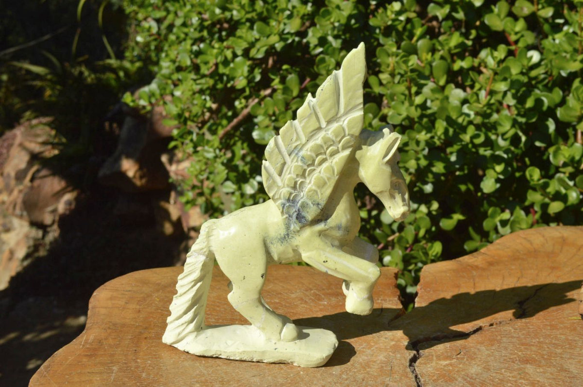 Polished Hand Carved Leopardstone Pegasus x 1 From Inyanga, Zimbabwe - TopRock