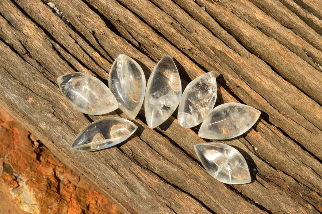 Polished Semi Optic Angel Tear Quartz Crystals x 35 From Madagascar - TopRock