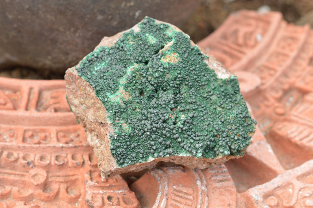 Natural Micro Botryoidal Malachite on Matrix Specimens x 6 From Tenke Fungurume, Congo - TopRock