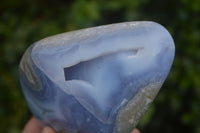 Polished Blue Lace Agate Standing Free Forms  x 2 From Nsanje, Malawi - Toprock Gemstones and Minerals