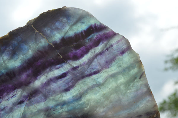 Polished Watermelon Fluorite Plates x 2 From Vis, Namibia - TopRock