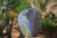 Polished Blue Lace Agate Standing Free Forms  x 2 From Nsanje, Malawi - Toprock Gemstones and Minerals