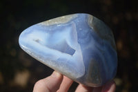 Polished Blue Lace Agate Standing Free Forms  x 2 From Nsanje, Malawi - Toprock Gemstones and Minerals