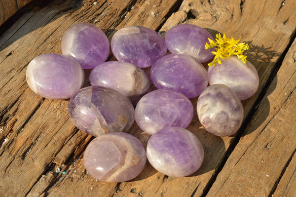 Polished Dream Amethyst Gallets With Smokey Patterns  x 12 From Madagascar - TopRock