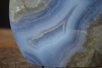 Polished Blue Lace Agate Standing Free Forms  x 2 From Nsanje, Malawi - Toprock Gemstones and Minerals