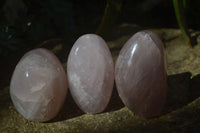 Polished Gemmy Pink Rose Quartz Standing Free Forms x 3 From Antsirabe, Madagascar - Toprock Gemstones and Minerals