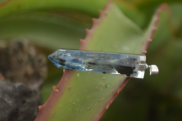 Polished Packaged Hand Crafted Resin Pendant with Kyanite Chips - sold per piece - From Bulwer, South Africa - TopRock