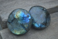 Polished Flashy Labradorite Palm Stones  x 14 From Tulear, Madagascar - Toprock Gemstones and Minerals