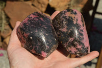 Polished One Side Polished Rhodonite Free Forms  x 4 From Madagascar - TopRock