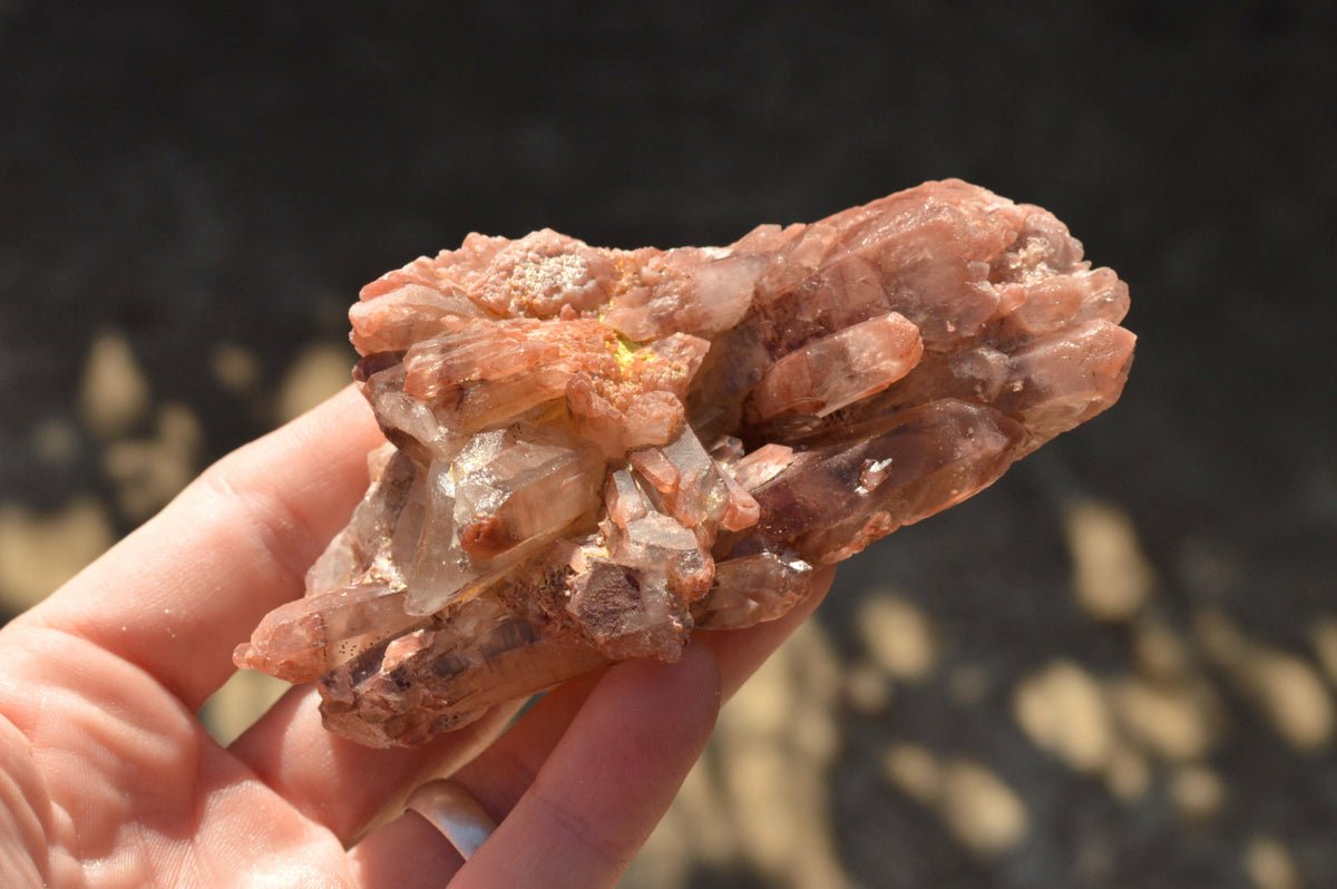 Natural Red Hematoid Phantom Quartz Clusters x 6 From Karoi, Zimbabwe - TopRock