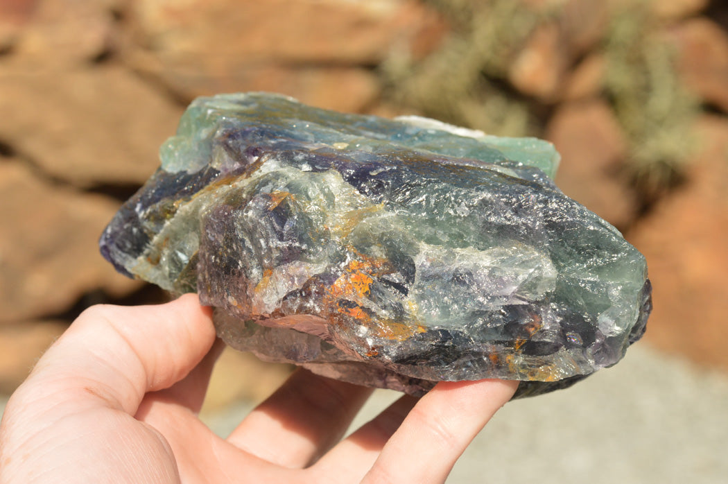Natural Large Selected Watermelon Fluorite Cobbed Specimens x 4 From Uis, Namibia - TopRock
