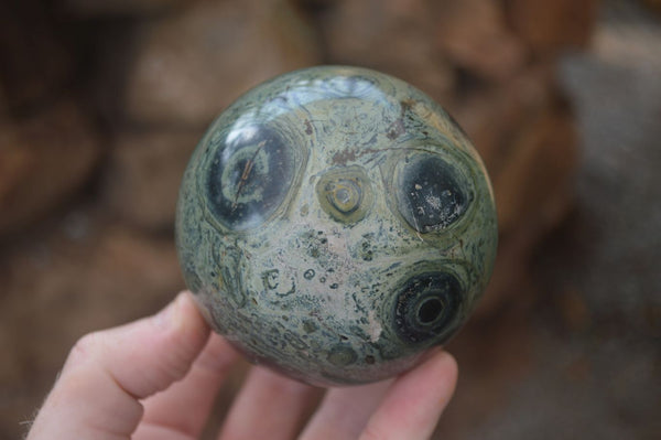 Polished Stromatolite / Kambamba Jasper Spheres  x 3 From Mahajanga, Madagascar - Toprock Gemstones and Minerals 