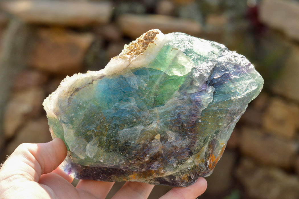 Natural Large Selected Watermelon Fluorite Cobbed Specimens x 4 From Uis, Namibia - TopRock