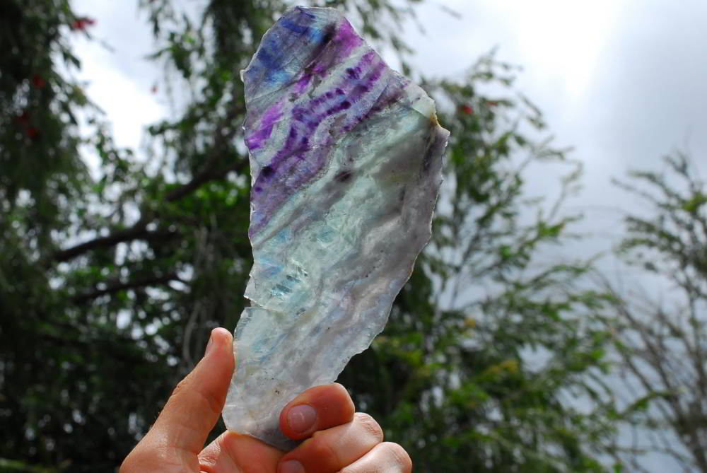 Polished Watermelon Fluorite Slices x 2 From Vis, Namibia - TopRock