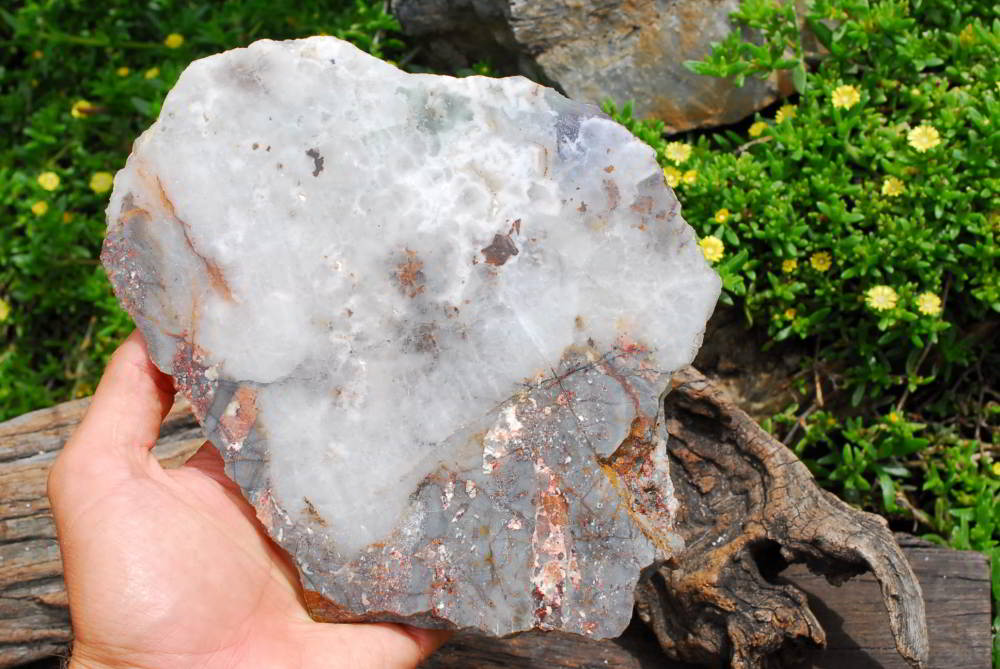 Polished Watermelon Fluorite Slices x 2 From Vis, Namibia - TopRock