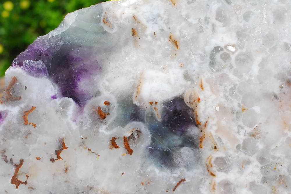 Polished Watermelon Fluorite Slices x 2 From Vis, Namibia - TopRock