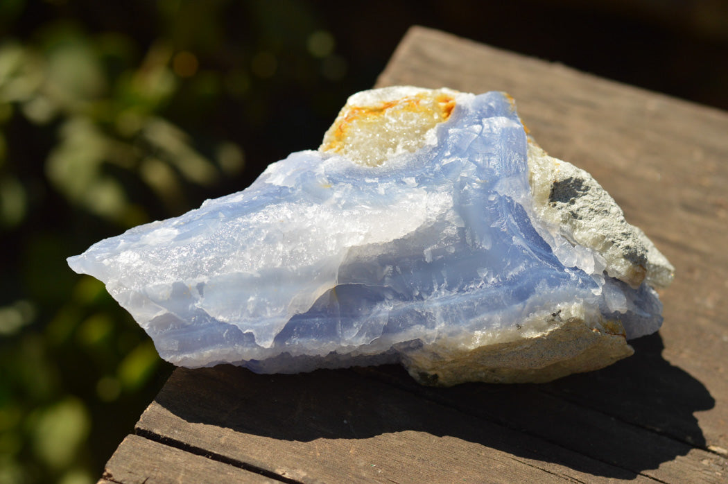 Natural Blue Lace Agate Geode Specimens x 2 From Nsanje, Malawi - TopRock
