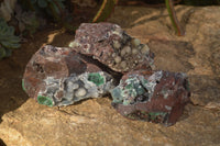 Natural Rare Ball Malachite On Drusy Quartz & Dolomite Matrix  x 3 From Kambove, Congo - Toprock Gemstones and Minerals