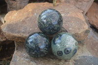 Polished Stromatolite / Kambamba Jasper Spheres  x 3 From Mahajanga, Madagascar - Toprock Gemstones and Minerals