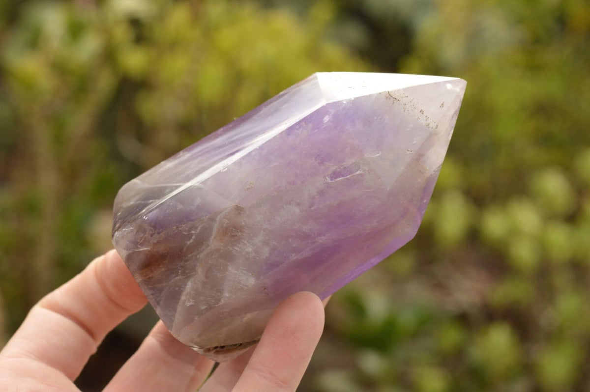 Polished Trio Of Smokey Dream Window Amethyst Points x 3 From Ankazobe, Madagascar - TopRock