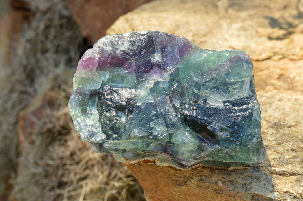 Natural Large Selected Watermelon Fluorite Cobbed Specimens x 4 From Uis, Namibia - TopRock