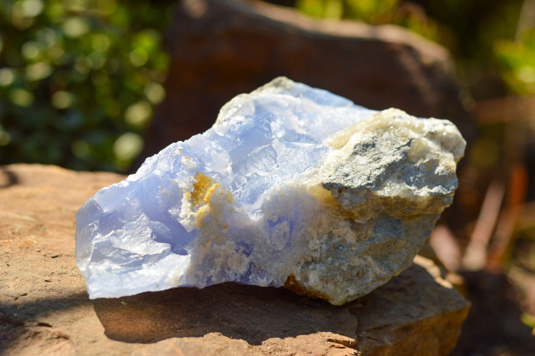 Natural Blue Lace Agate Geode Specimens x 2 From Nsanje, Malawi - TopRock