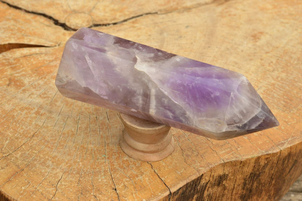 Polished Trio Of Smokey Dream Window Amethyst Points x 3 From Ankazobe, Madagascar - TopRock