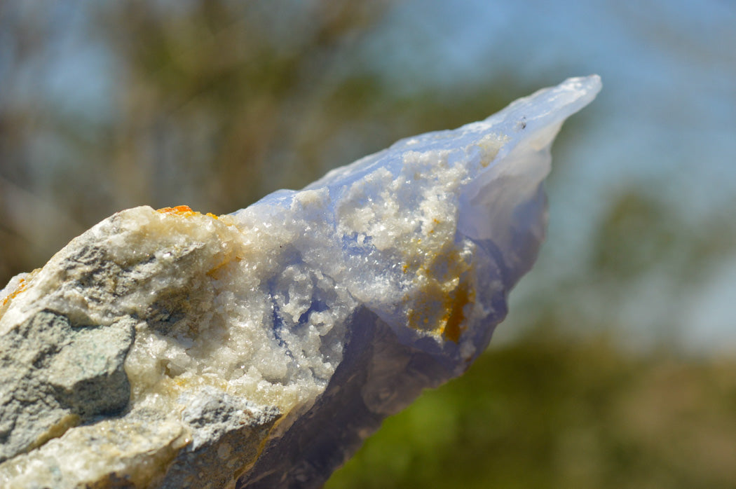 Natural Blue Lace Agate Geode Specimens x 2 From Nsanje, Malawi - TopRock