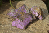 Natural Metallic Purpurite Cobbed Specimens x 3 From Erongo, Namibia - Toprock Gemstones and Minerals