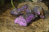 Natural Metallic Purpurite Cobbed Specimens x 3 From Erongo, Namibia - Toprock Gemstones and Minerals