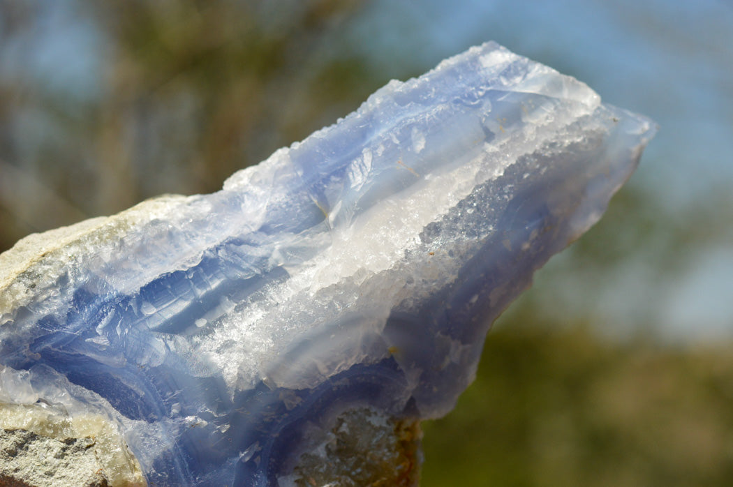 Natural Blue Lace Agate Geode Specimens x 2 From Nsanje, Malawi - TopRock