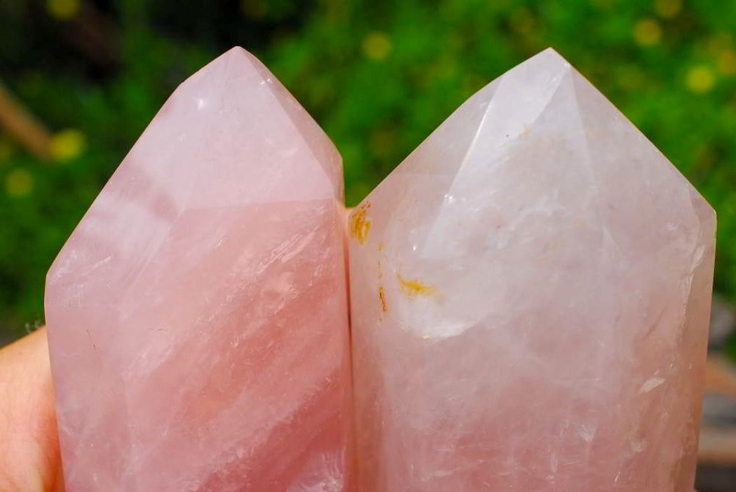 Polished Gemmy Double Terminated Rose Quartz Crystals x 4 From Ambatondrazaka, Madagascar - TopRock